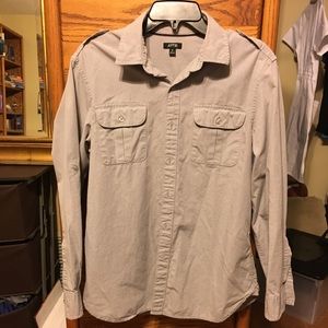 Apt 9 half roll sleeve button down